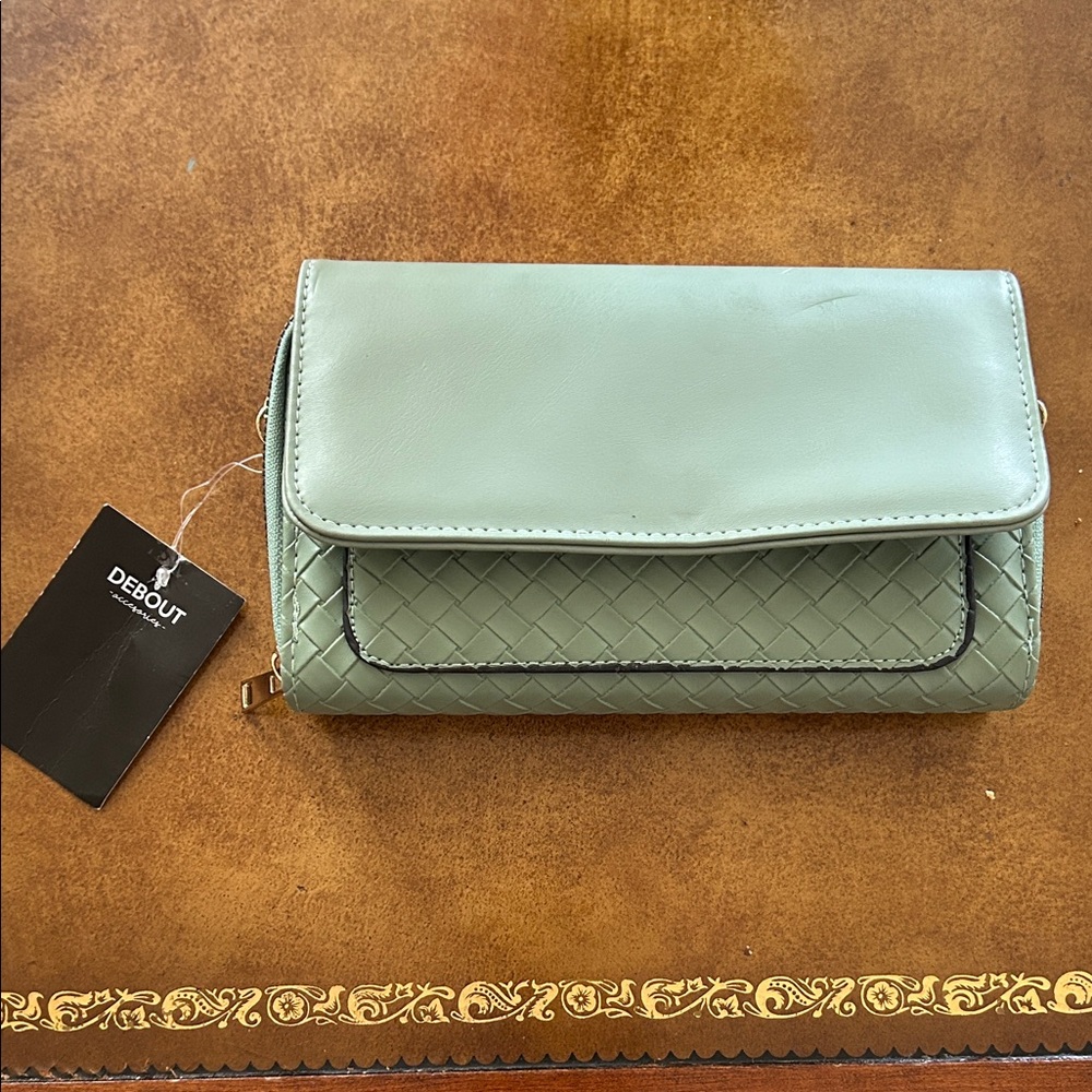 Debut Mint Green Woven Clutch
